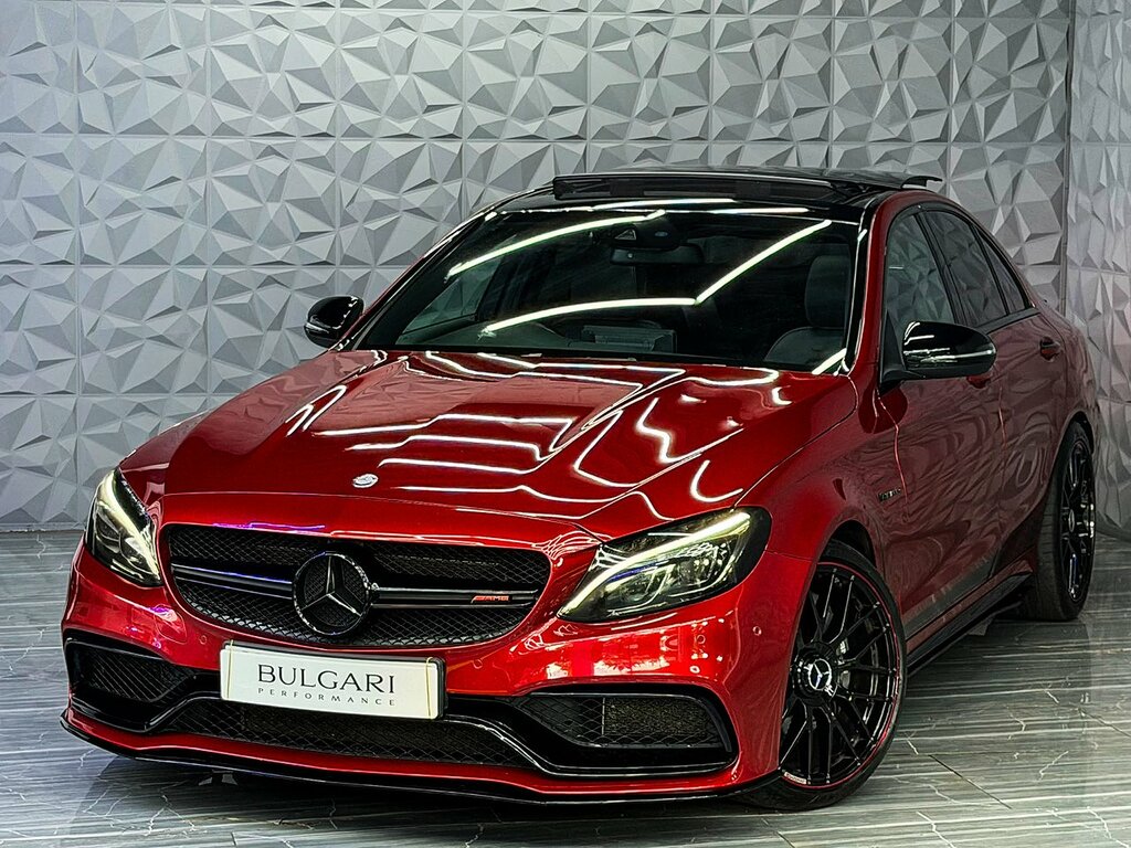 Mercedes-Benz C Class C63 V8 Biturbo Amg Panroof Full Dealer History Red #3