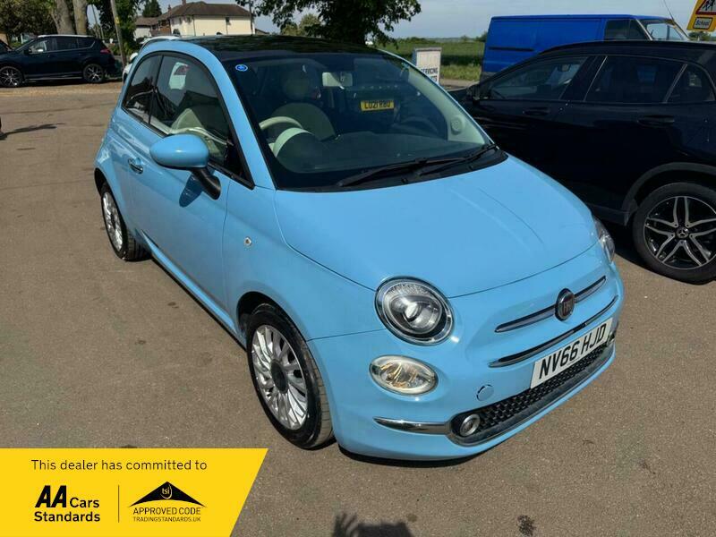 Fiat 500 1.2 Lounge Euro 6 NV66HJD Blue