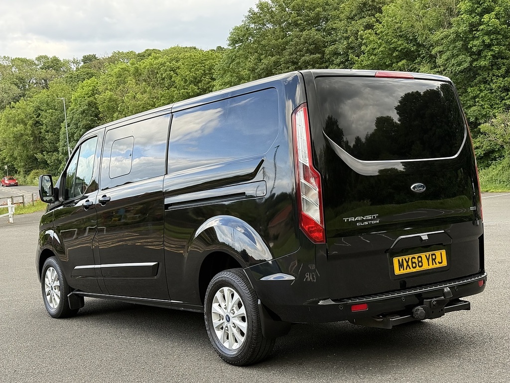 Ford Transit Custom 2.0 320 Ecoblue Limited Crew Van Double Cab Di MX68YRJ Black #3
