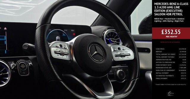 Mercedes-Benz A Class 1.3 A200 Amg Line Edition Executive Saloon P ML22ZVF Black #3