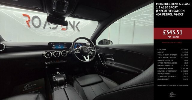 Mercedes-Benz A Class 1.3 A180 Sport Executive Saloon 7G-dc PK72OGV Black #2