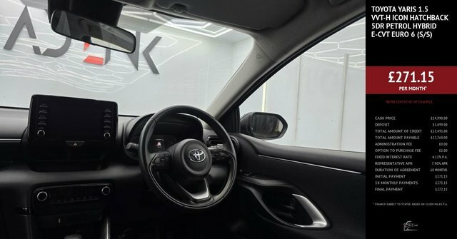 Toyota Yaris 1.5 Vvt-h Icon Hatchback Hybrid E-cvt E LP23FLH Black #3
