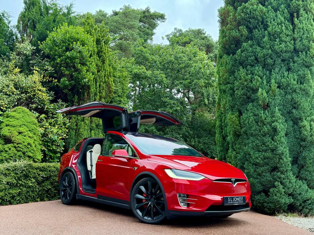 Tesla Model X Long Range Plus Premium Cream Interior 7 Red