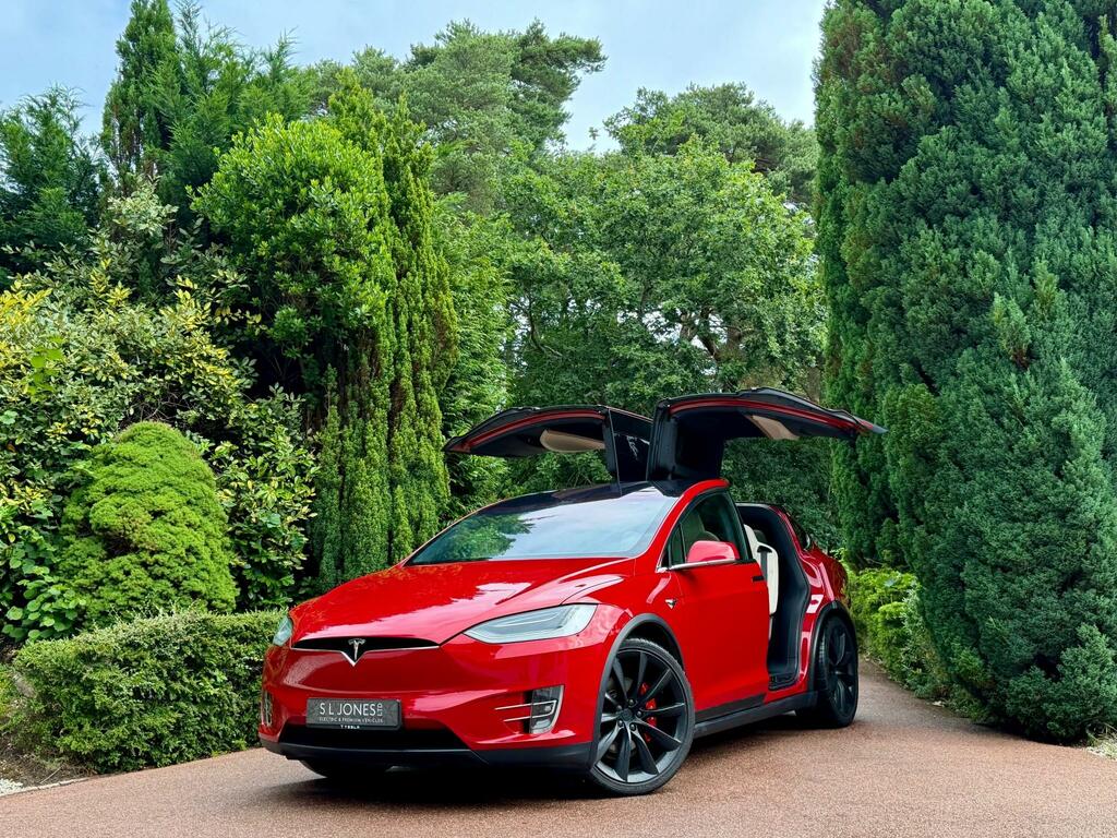 Tesla Model X Long Range Plus Premium Cream Interior 7 Red #5