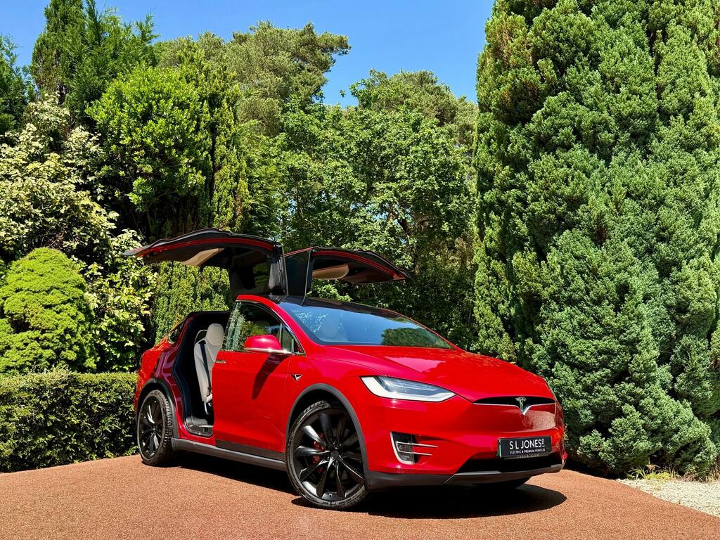 Tesla Model X Long Range Plus Premium Cream Interior 7 Red