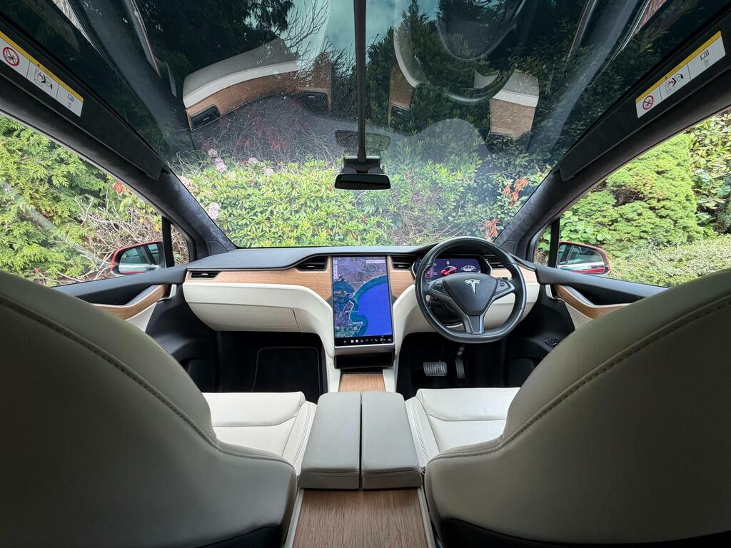 Tesla Model X Long Range Plus Premium Cream Interior 7 Red #6
