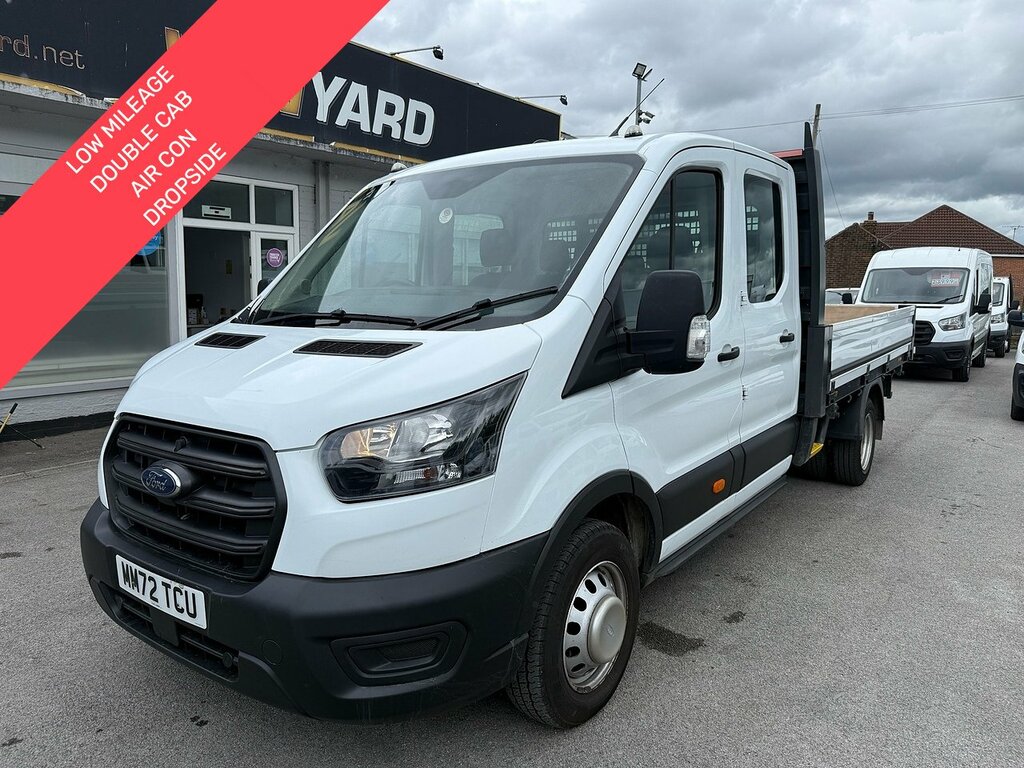 Ford Transit Custom 350 Ecoblue Double Cab Air Con 2.0 Dropside Ma MM72TCU White
