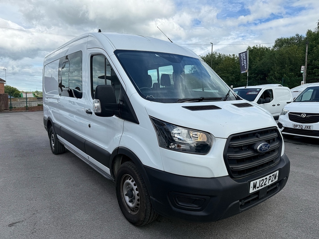 Ford Transit Custom 2.0 350 Ecoblue Leader Crew Van Air Con L3 H2 Doub MJ22PZM White #3