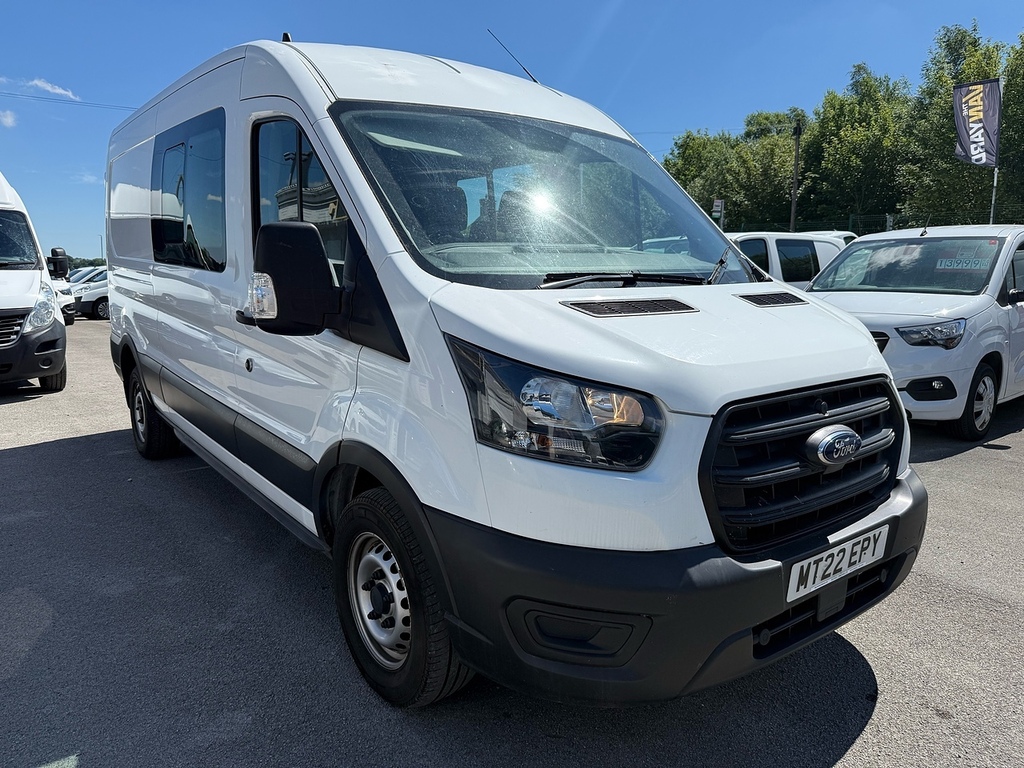 Ford Transit Custom 2.0 350 Ecoblue Leader Crew Van Air Con L3 H2 Doub MT22EPY White #3