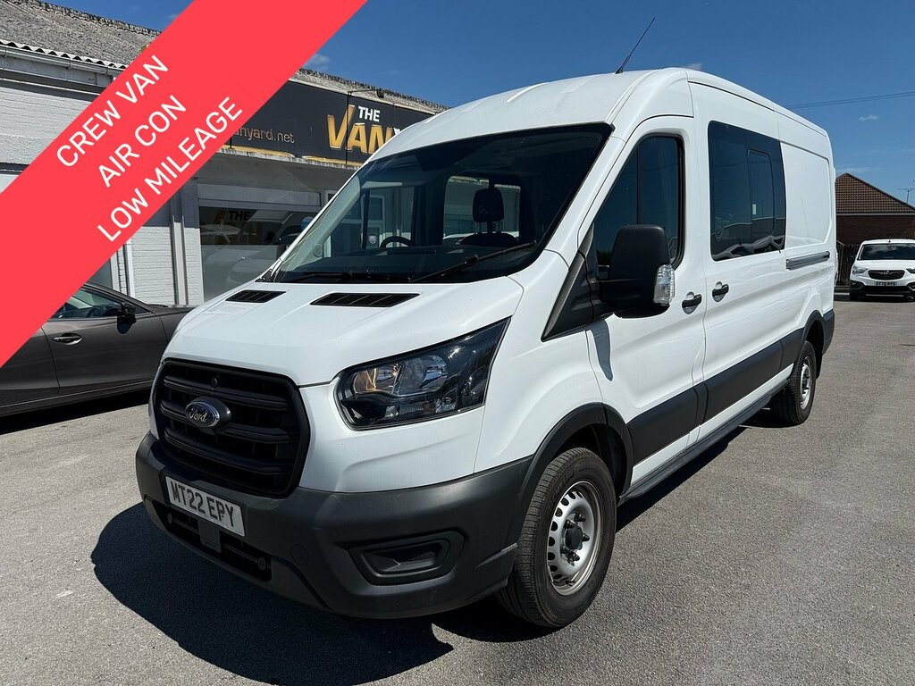 Ford Transit Custom 2.0 350 Ecoblue Leader Crew Van Air Con L3 H2 Doub MT22EPY White