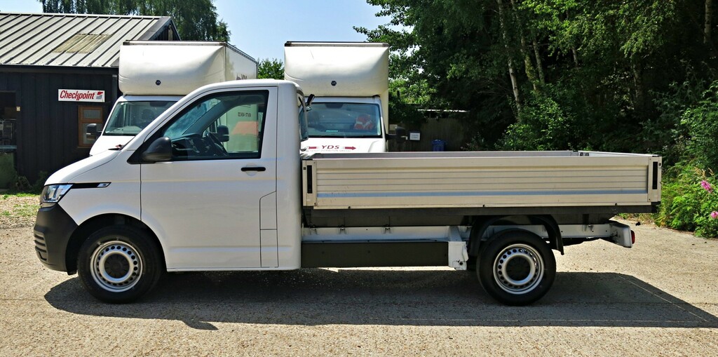 Volkswagen Transporter Dropside Tipper T6.1 110Hp Lwb Pickup Euro 6 20 SB70TZP White #4