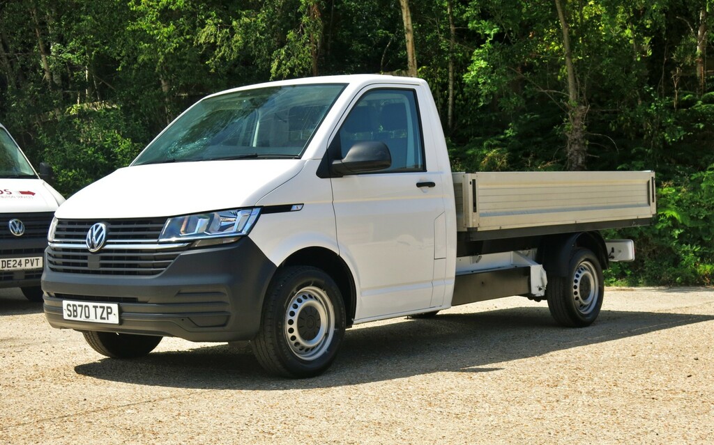 Volkswagen Transporter Dropside Tipper T6.1 110Hp Lwb Pickup Euro 6 20 SB70TZP White