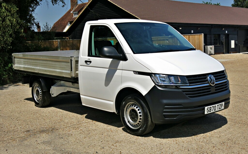 Volkswagen Transporter Dropside Tipper T6.1 110Hp Lwb Pickup Euro 6 20 SB70TZP White #2