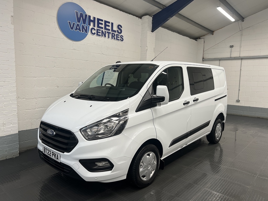 Ford Transit Custom 2.0 300 Ecoblue Trend Crew Van Double Cab Dies BT22PKA White
