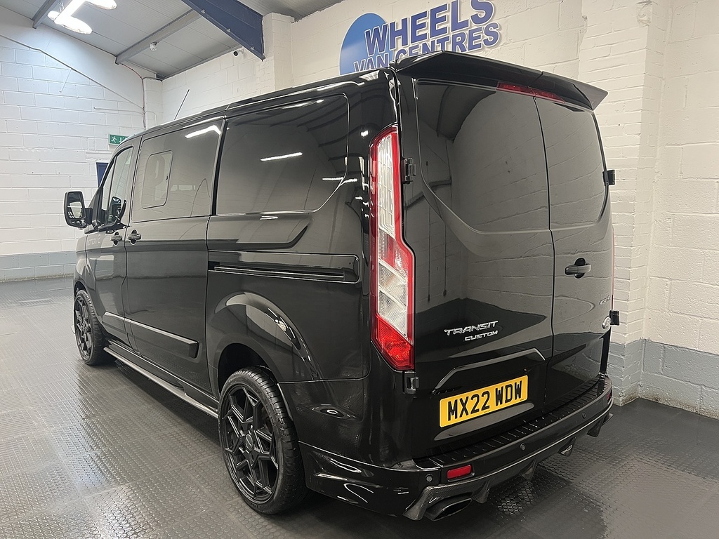 Ford Transit Custom 2.0 320 Ecoblue Limited Crew Van Double Cab Di MX22WDW Black #3